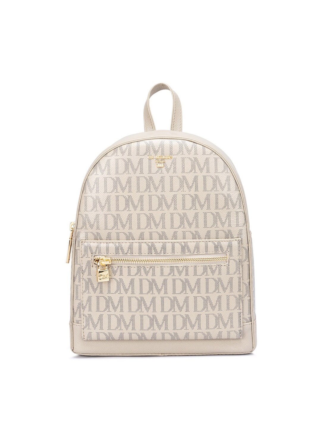 

Da Milano Women Typography Leather Backpack, Off white