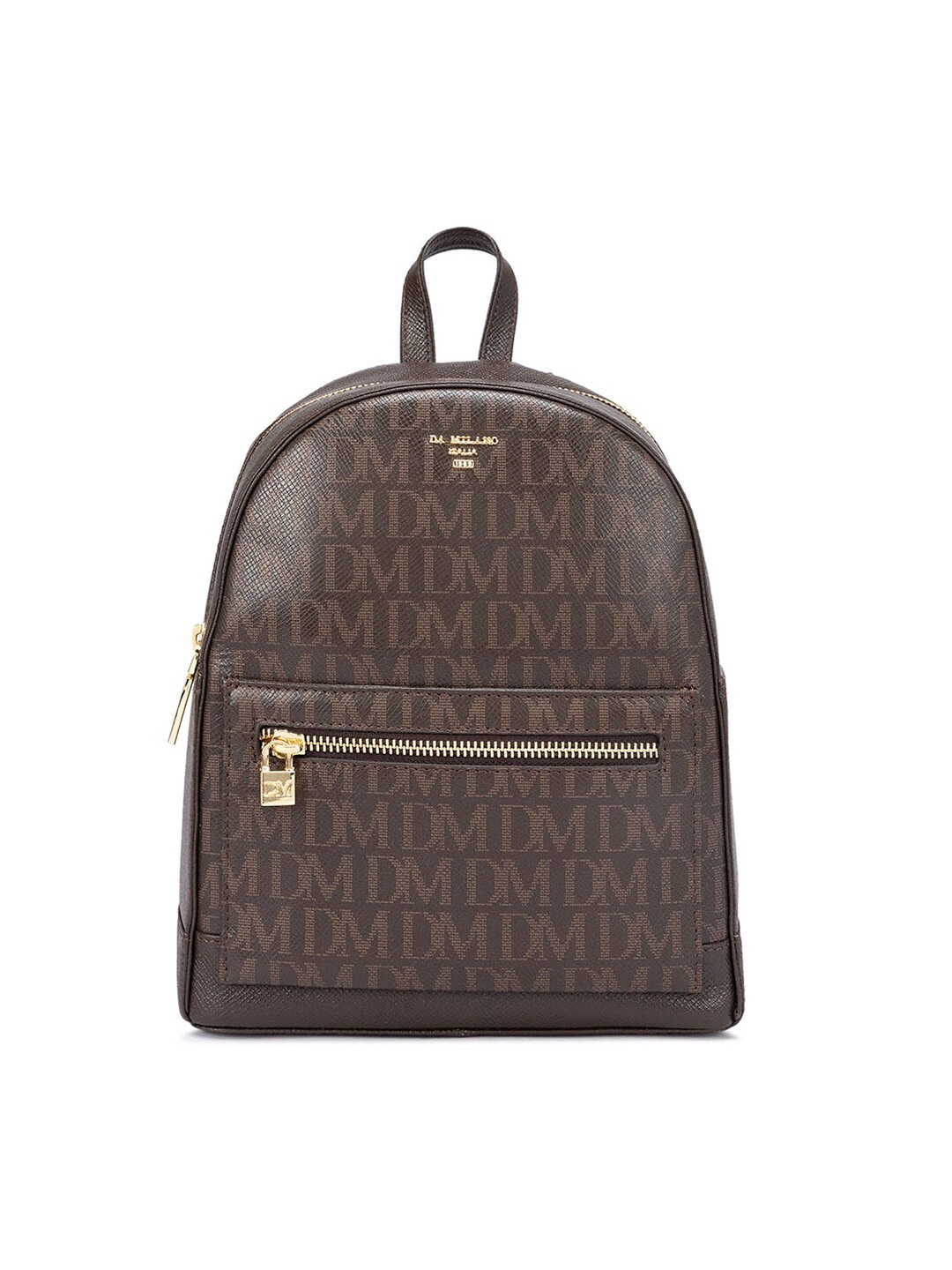 

Da Milano Women Typography Leather Backpack, Brown