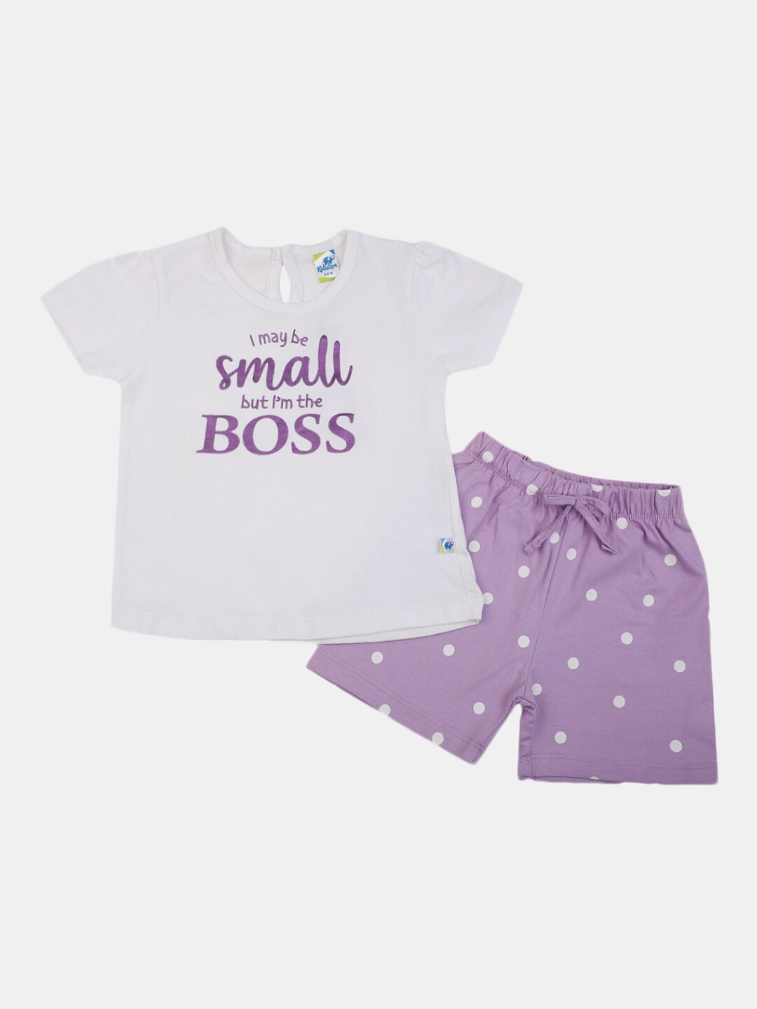 

V-Mart Kids Printed T-shirt with Shorts, Purple