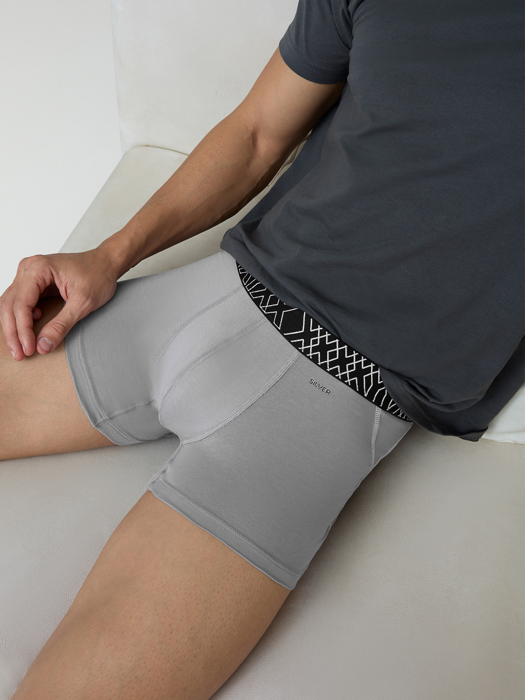 

XYXX Men Mid-Rise Breathability Anti-Roll Ultra-Soft Sprint Trunk XYTRNK165, Grey