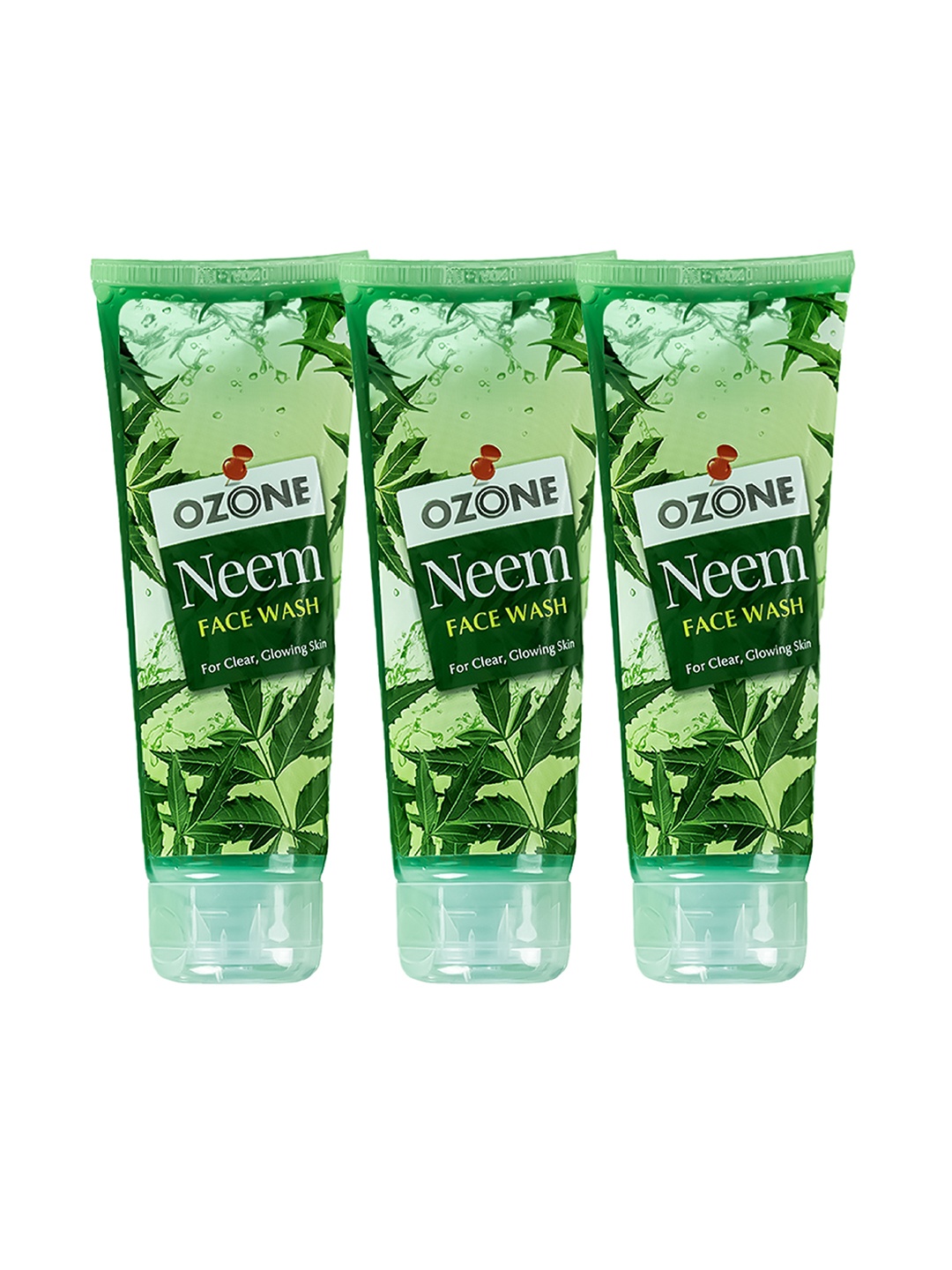 

Ozone Set Of 3 Neem Face Wash with Aloe Vera & Lemon for Acne & Breakouts - 100ml each, Green