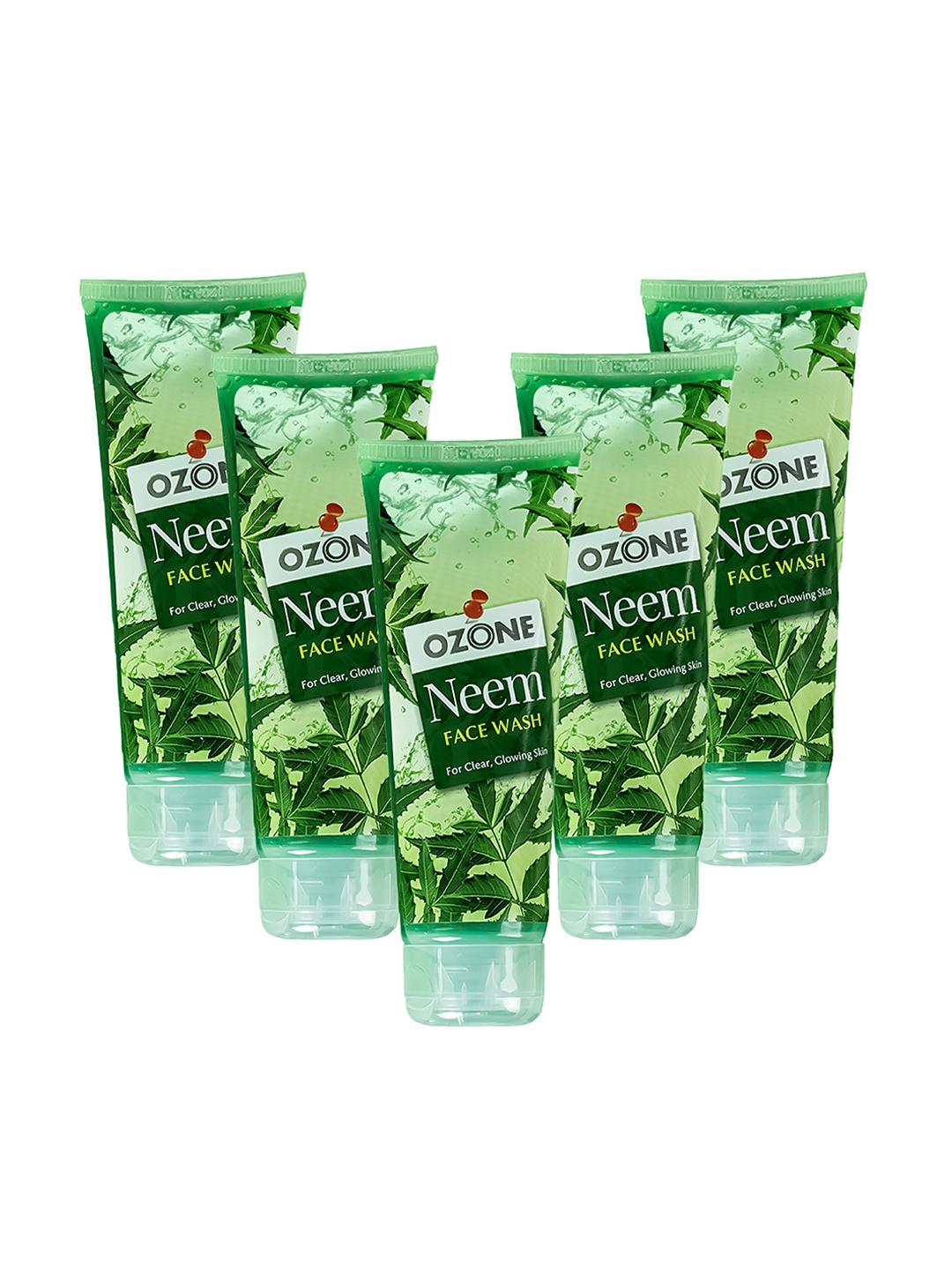 

Ozone Set Of 5 Neem Face Wash with Aloe Vera & Lemon for Acne & Breakouts - 100ml each, Green