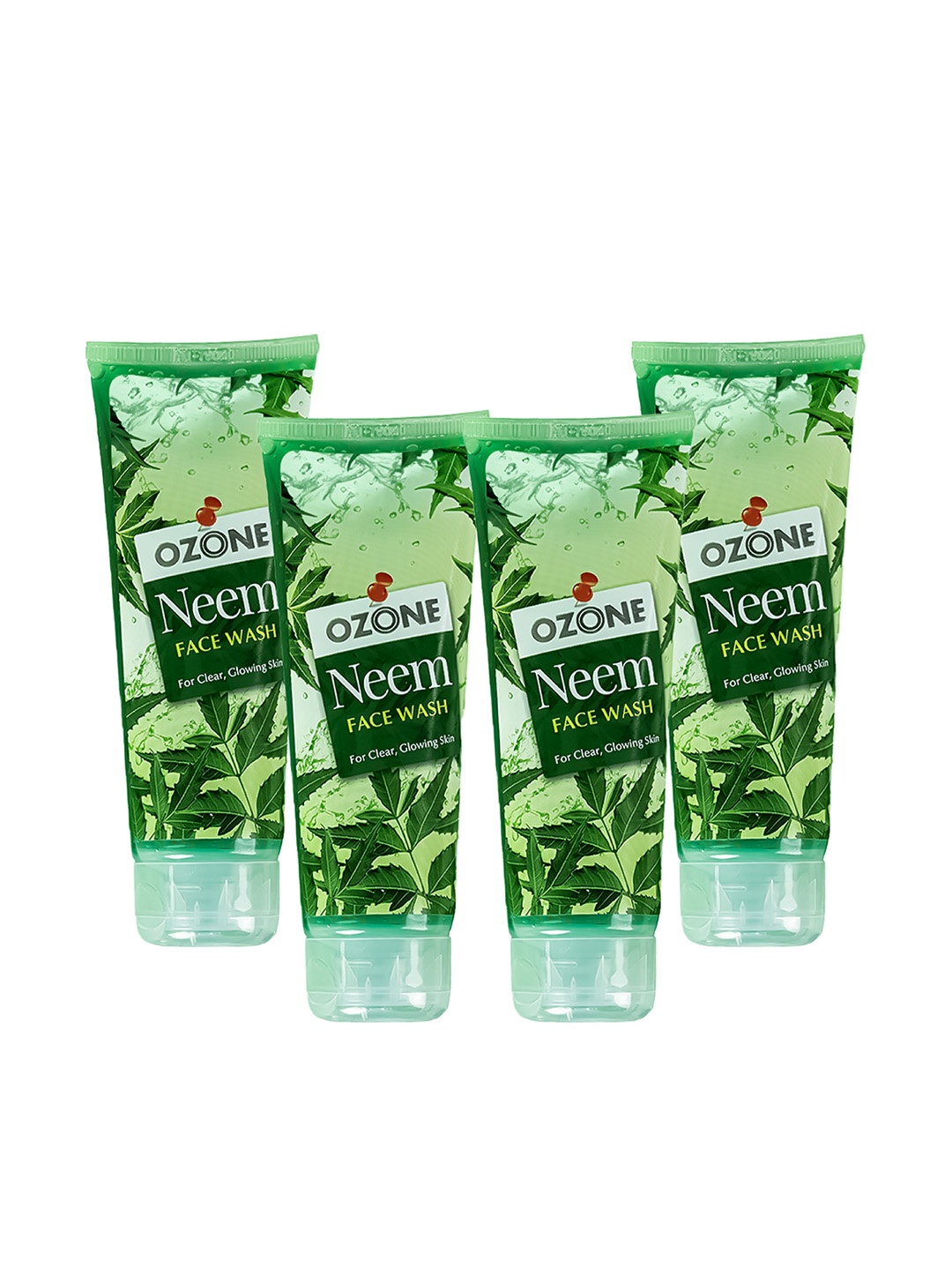 

Ozone Set Of 4 Neem Face Wash with Aloe Vera & Lemon for Acne & Breakouts - 100ml each, Green