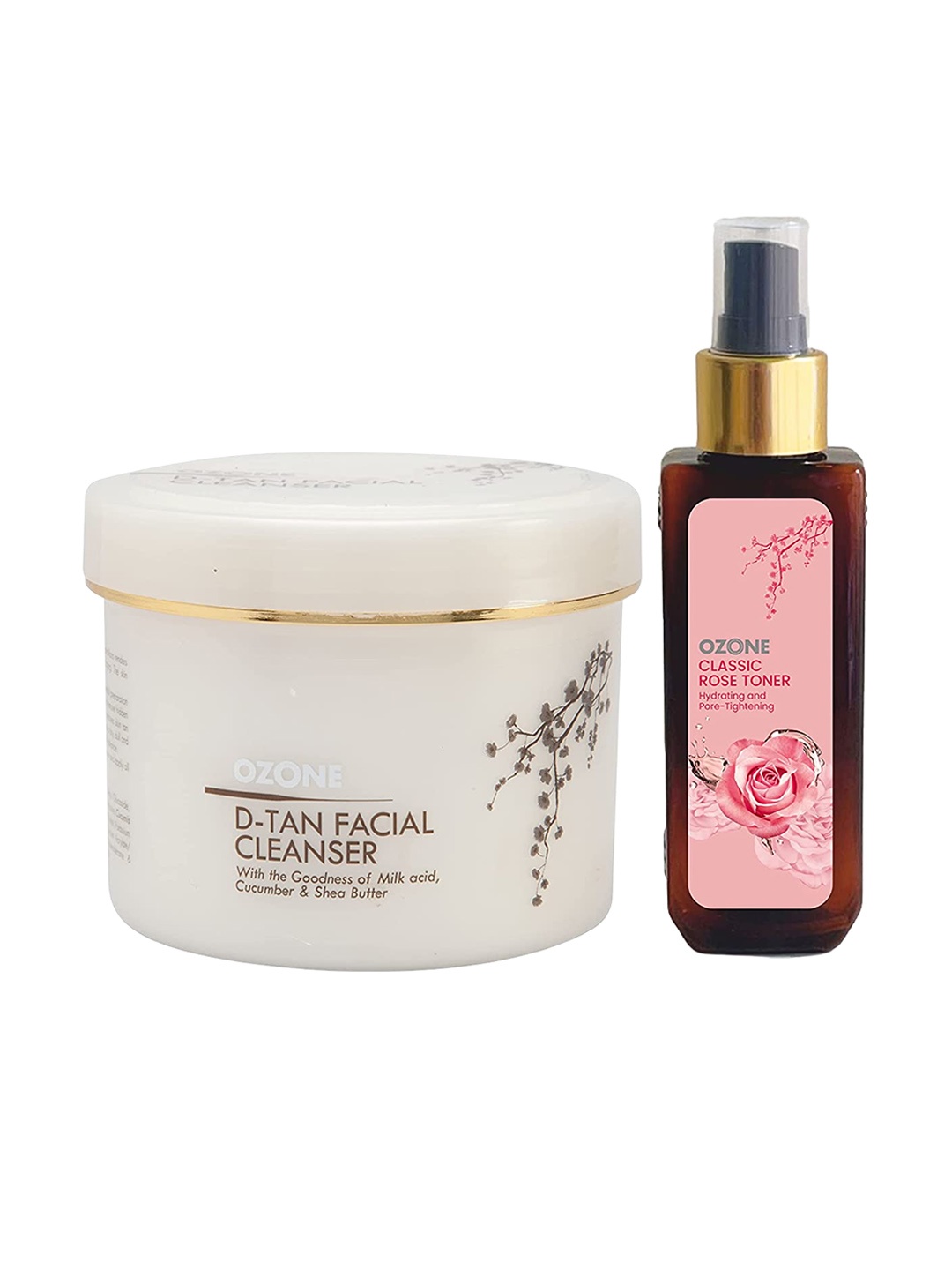 

Ozone D Tan Facial Cleanser 250g with Classic Rose Toner 100ml, White