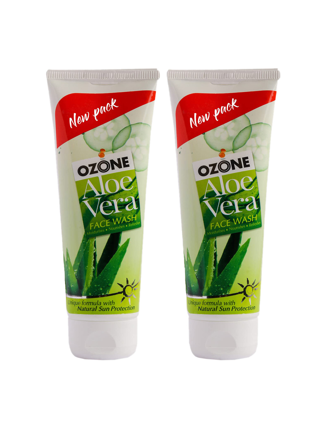 

Ozone Set Of 2 Aloe Vera Face Wash with Cucumber & Turmeric - 100ml each, Green
