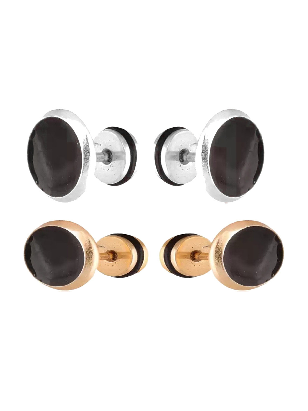 

RUHI COLLECTION Silver-Toned Contemporary Studs Earrings