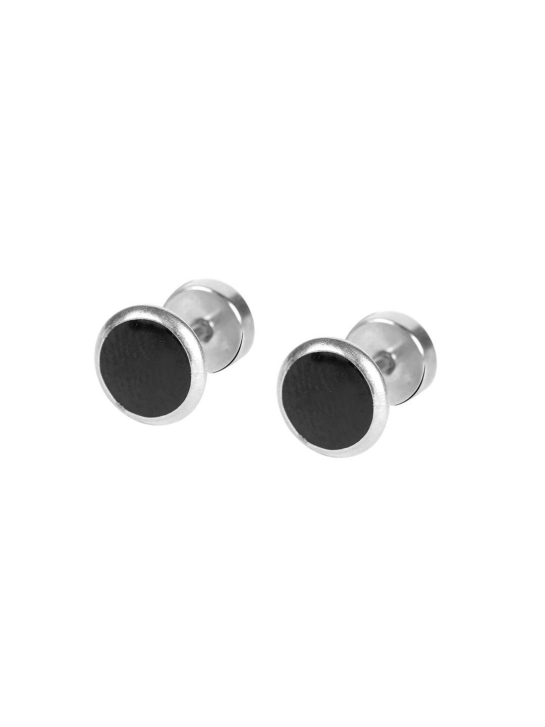 

RUHI COLLECTION Silver-Plated Contemporary Stone Studs Earrings