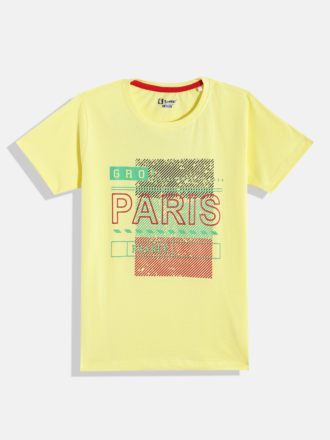 

Eteenz Boys Premium Cotton Printed T-shirt, Yellow