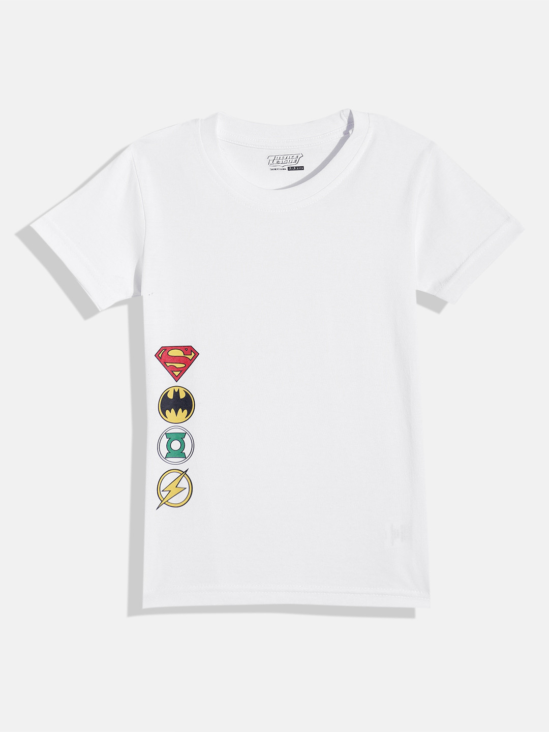 

Eteenz Boys Premium Cotton Justice League Placement Print T-shirt, White
