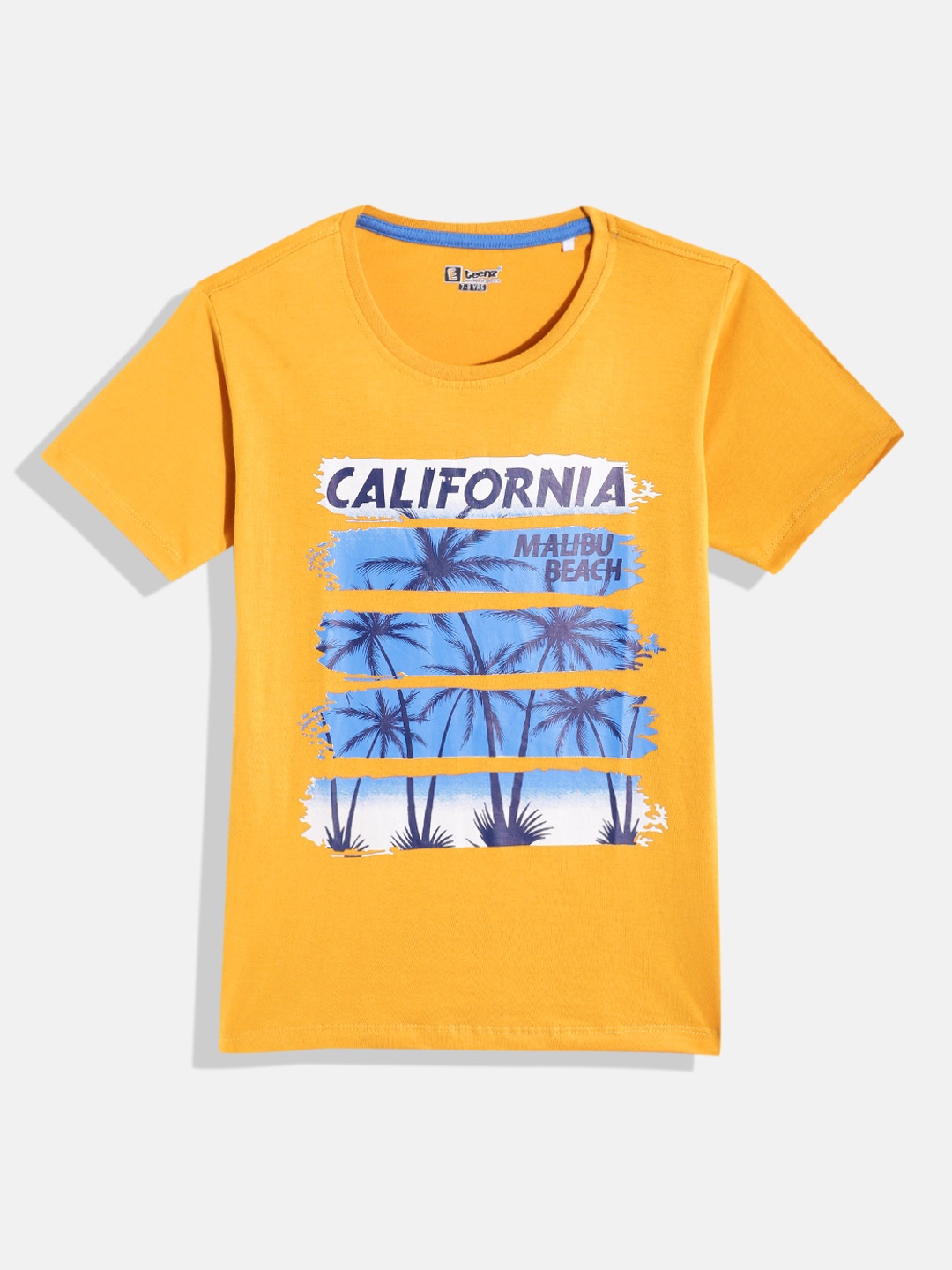 

Eteenz Boys Premium Cotton Tropical Print T-shirt, Mustard
