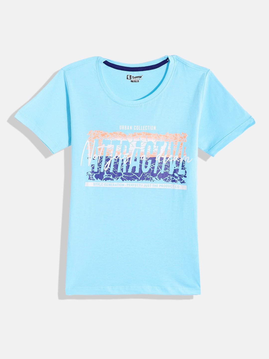 

Eteenz Boys Premium Cotton Typography Printed T-shirt, Blue