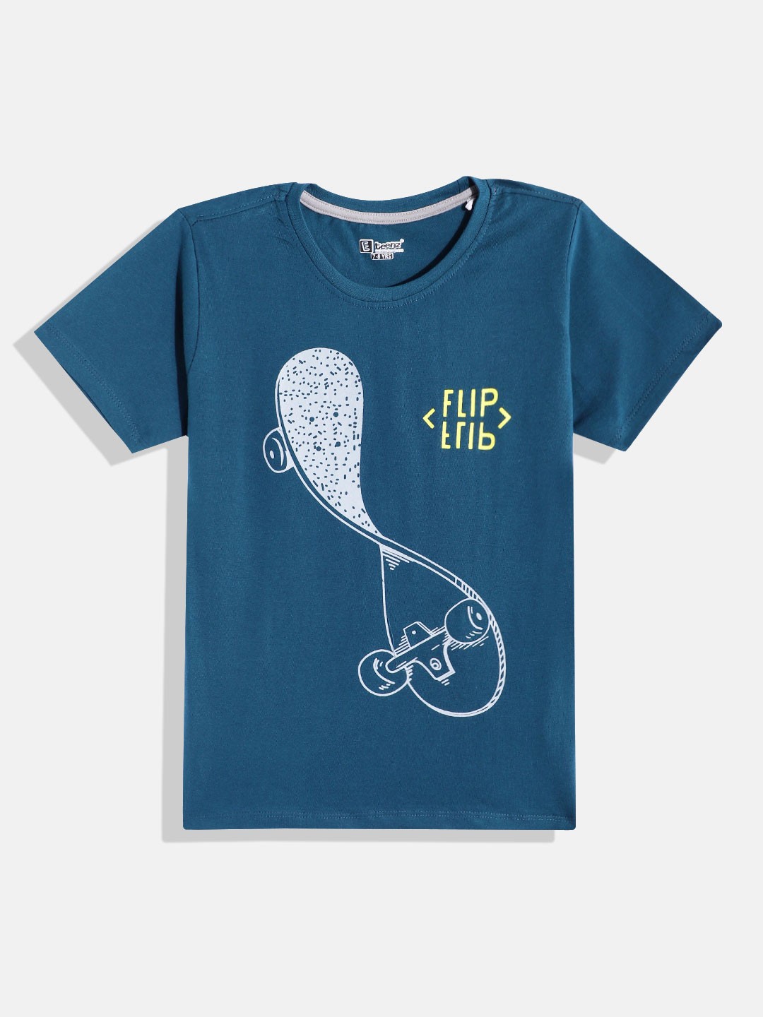 

Eteenz Boys Premium Cotton Printed T-shirt, Teal