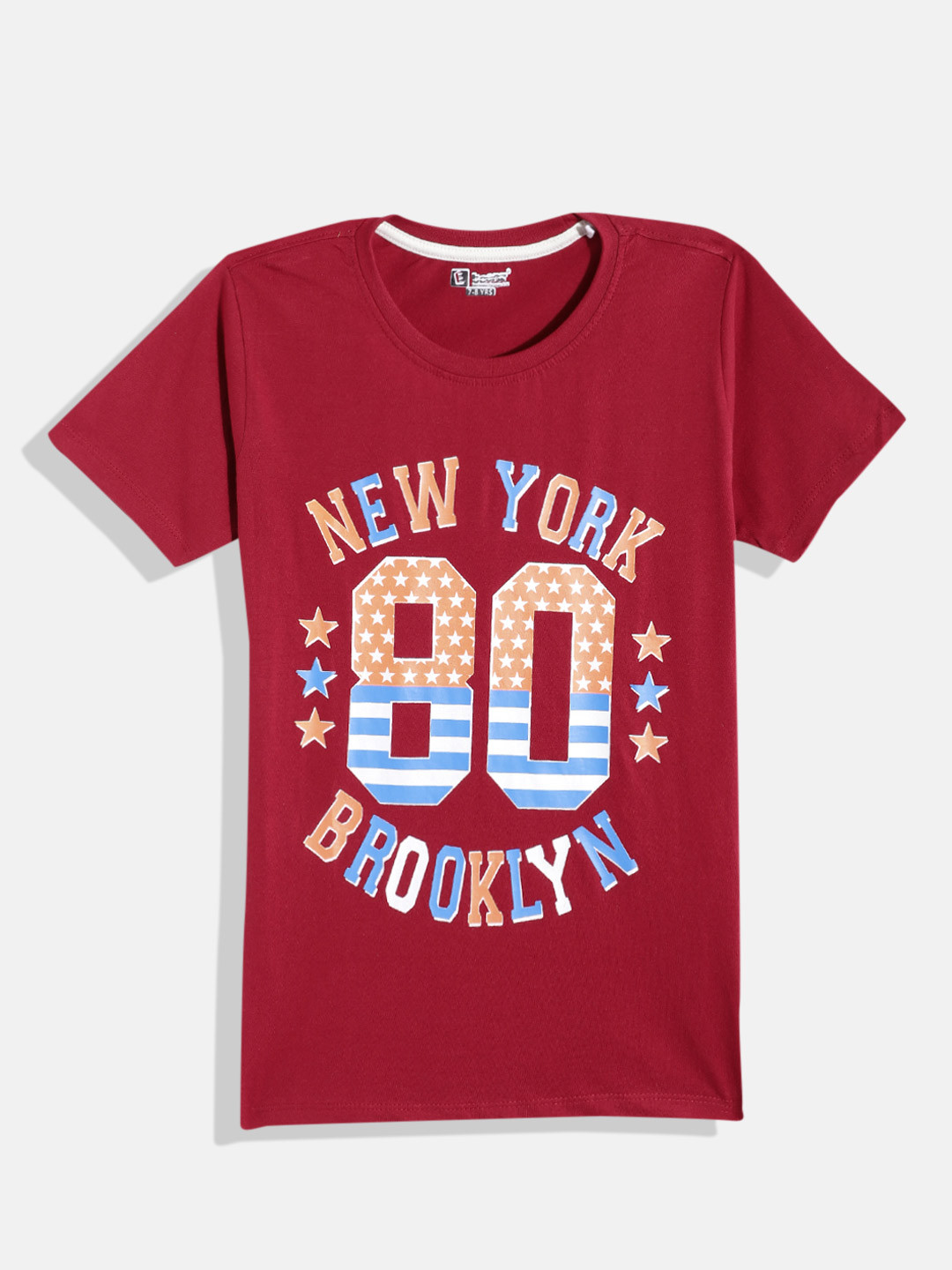

Eteenz Boys Typography Printed Cotton T-shirt, Red