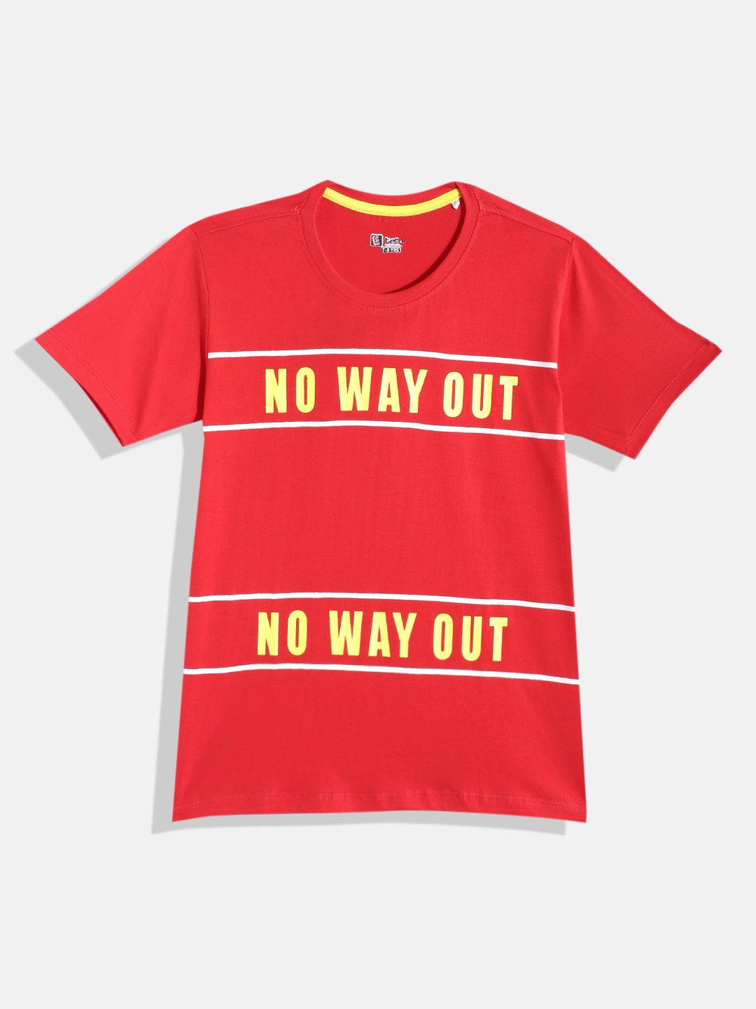

Eteenz Boys Cotton Typography Printed T-shirt, Red