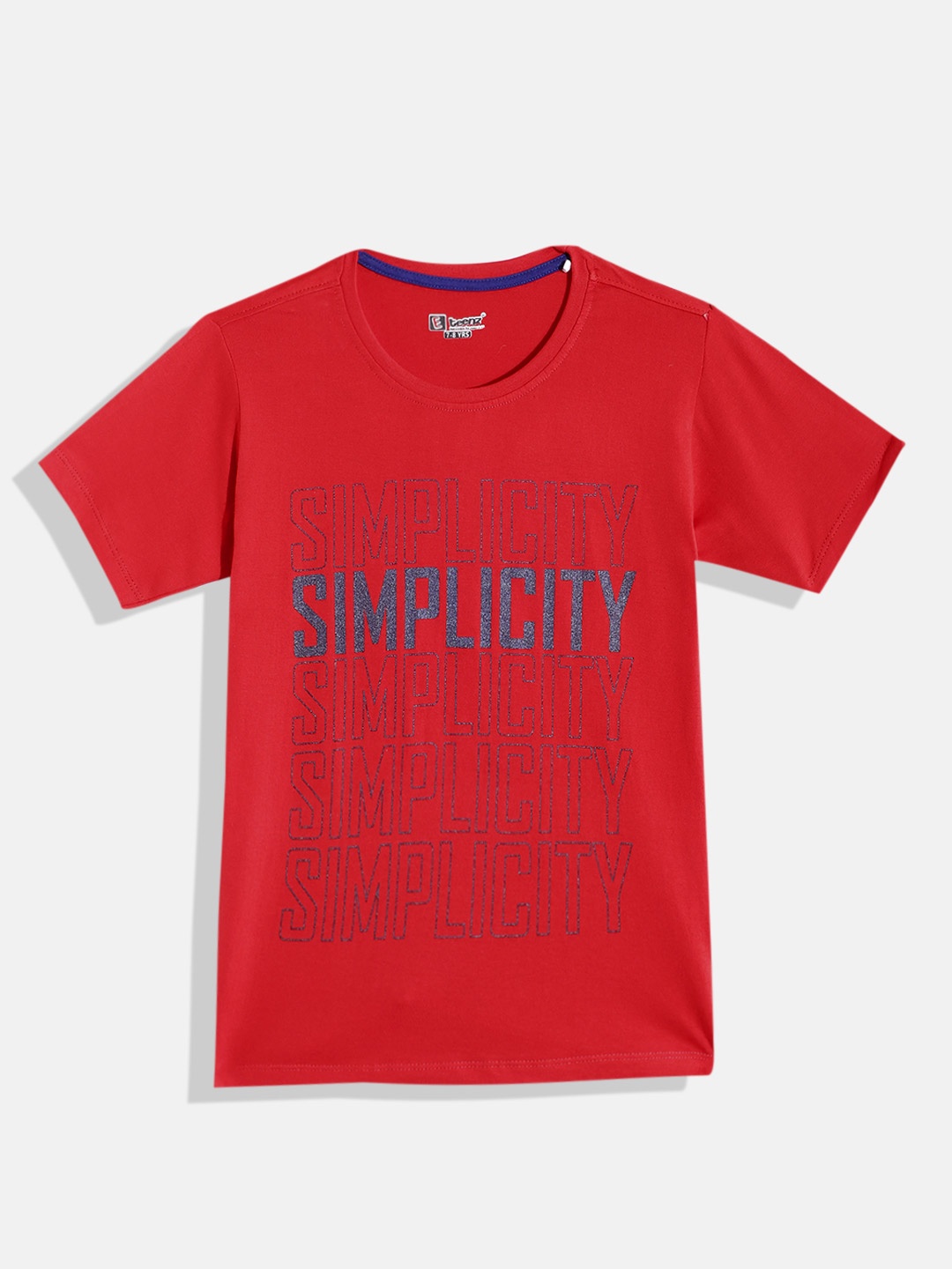 

Eteenz Boys Cotton Typography Printed T-shirt, Red