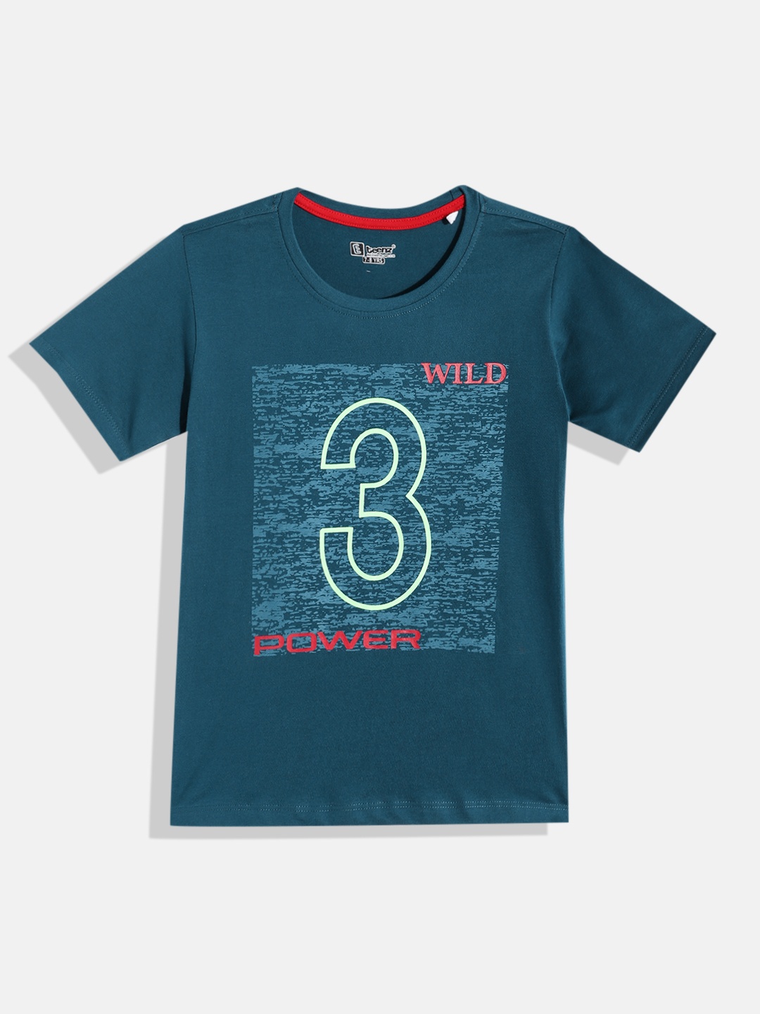 

Eteenz Boys Cotton Abstract Printed T-shirt, Teal