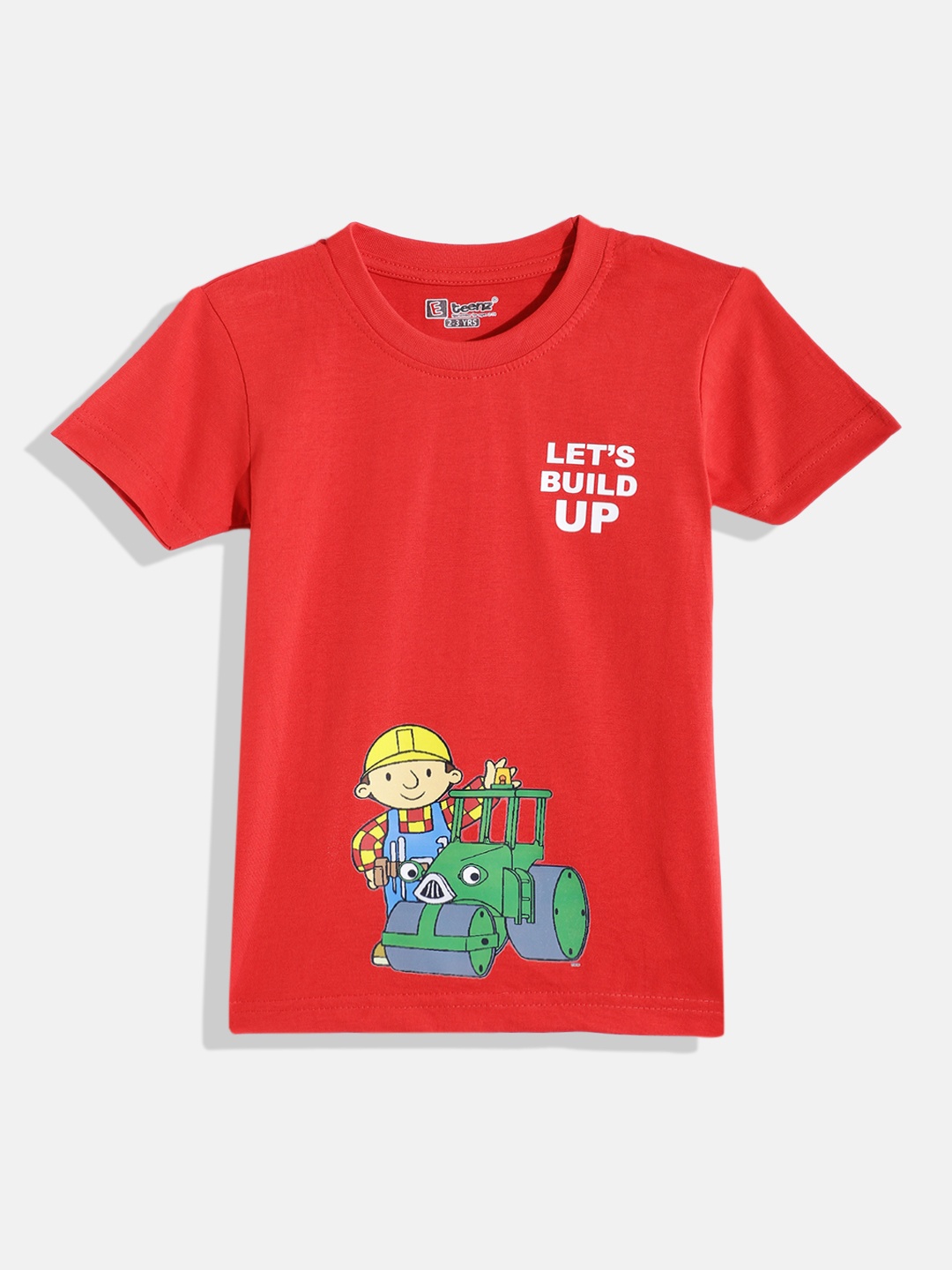 

Eteenz Boys Cotton Bob The Builder Printed T-shirt, Red
