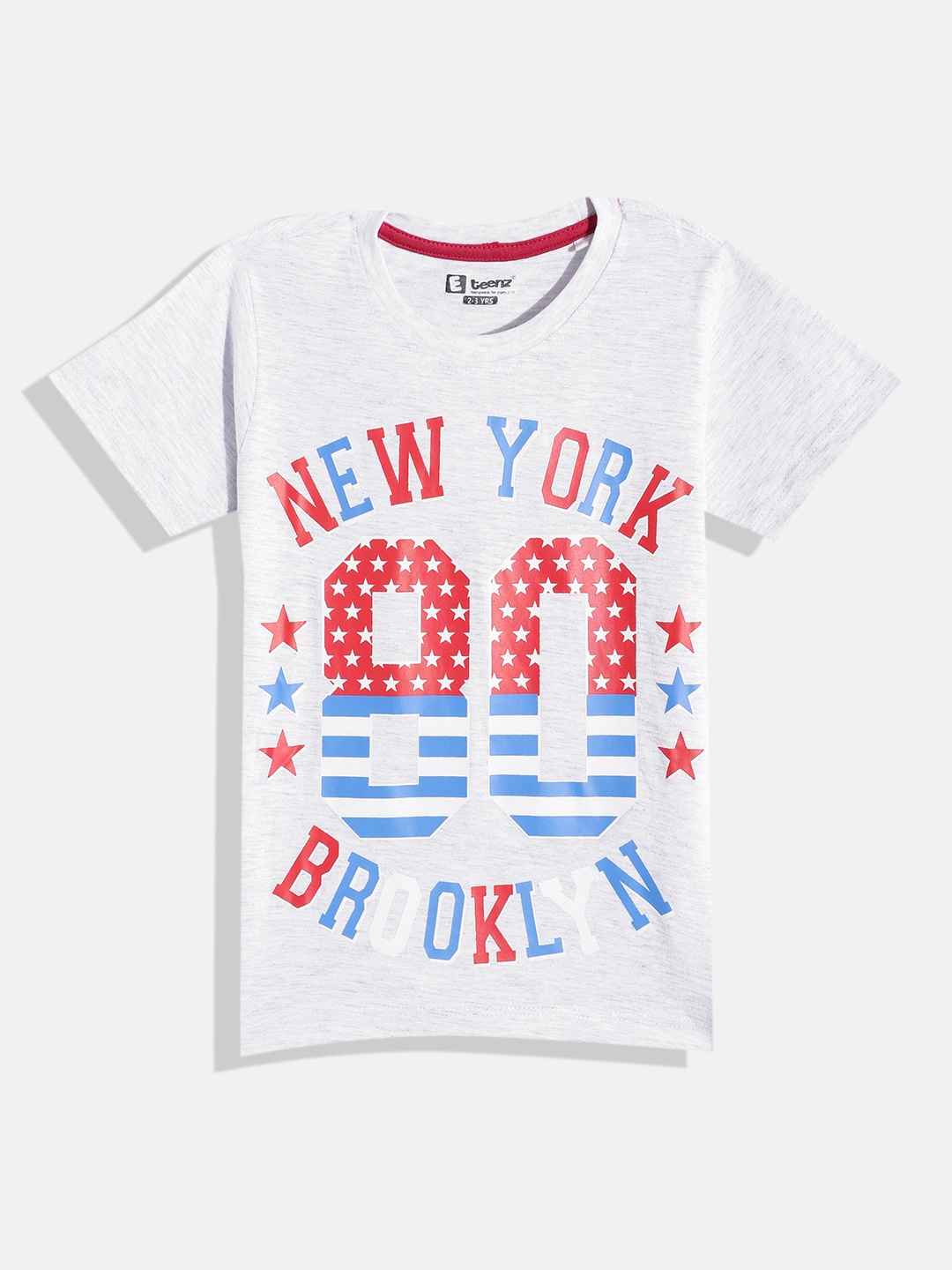 

Eteenz Boys Cotton Typography Printed T-shirt, Grey melange