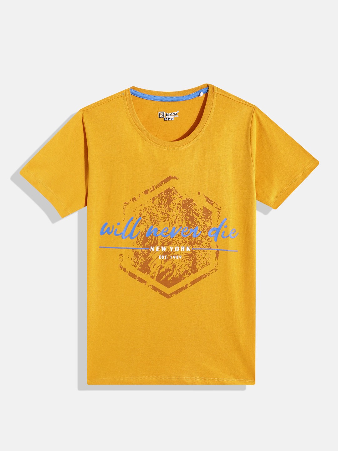 

Eteenz Boys Cotton Abstract & Typography Printed T-shirt, Yellow