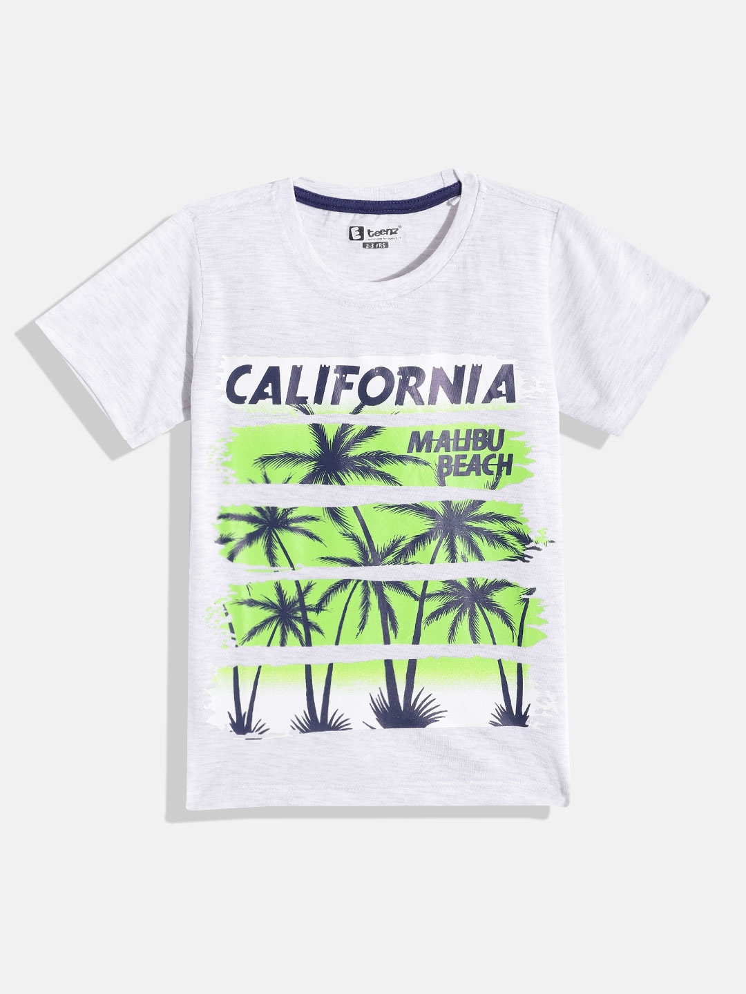 

Eteenz Boys Cotton Tropical Printed T-shirt, Grey