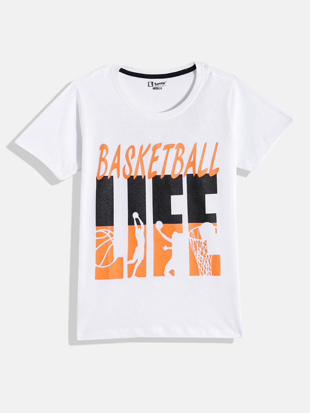 

Eteenz Boys Printed Premium Cotton T-shirt, White