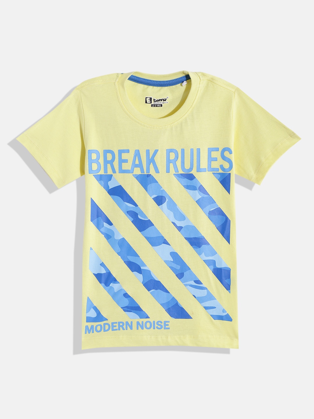 

Eteenz Boys Printed Premium Cotton T-shirt, Yellow