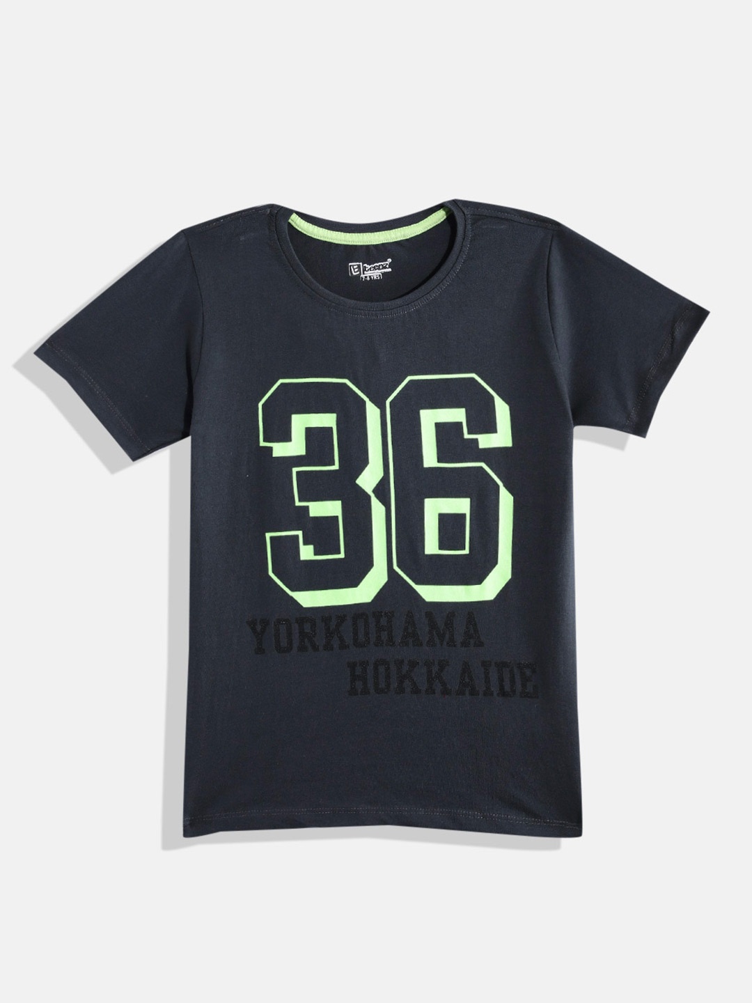 

Eteenz Boys Cotton Typography Printed T-shirt, Navy blue