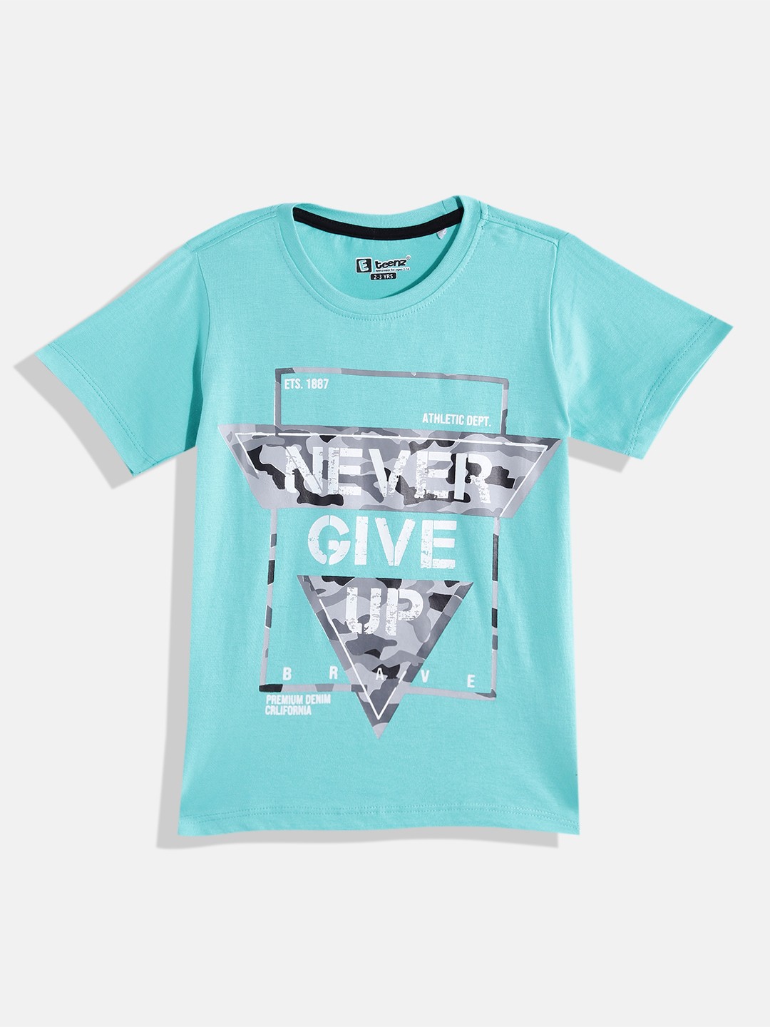 

Eteenz Boys Cotton Typography Printed T-shirt, Green