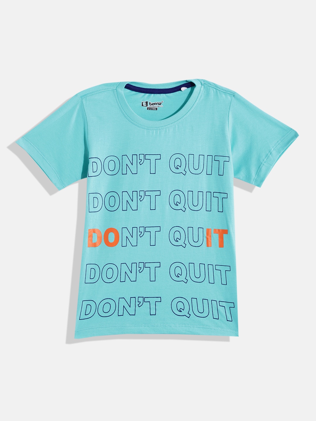 

Eteenz Boys Cotton Typography Printed T-shirt, Sea green