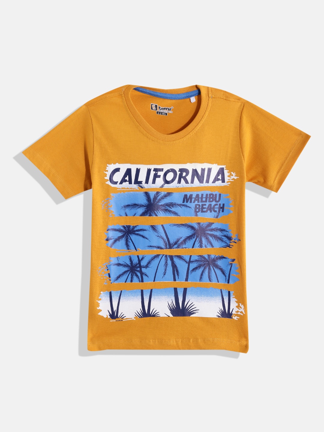 

Eteenz Boys Premium Cotton Graphic Printed T-shirt, Mustard