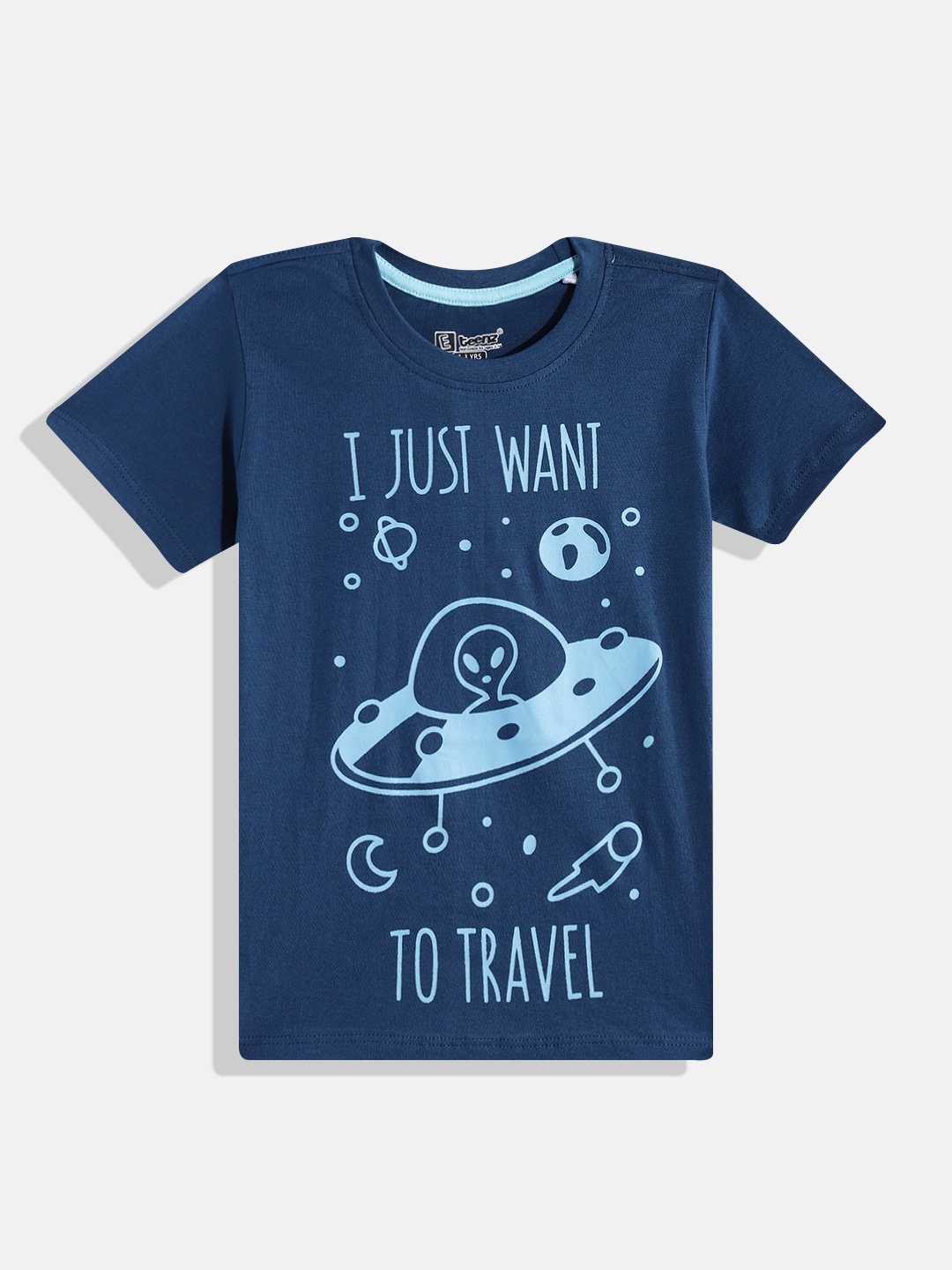 

Eteenz Boys Premium Cotton Graphic Printed T-shirt, Blue