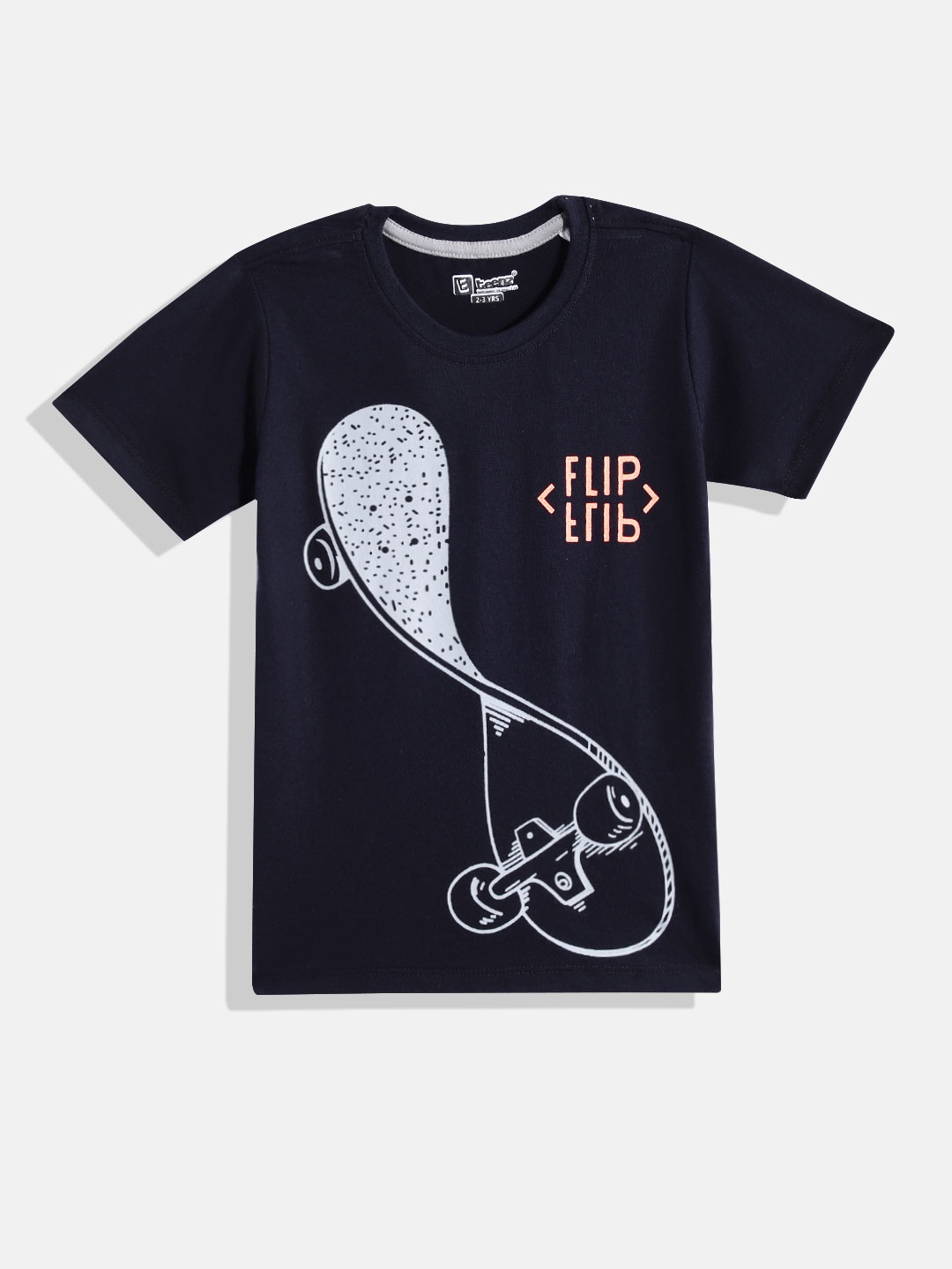 

Eteenz Boys Graphic & Typography Printed Cotton T-shirt, Navy blue