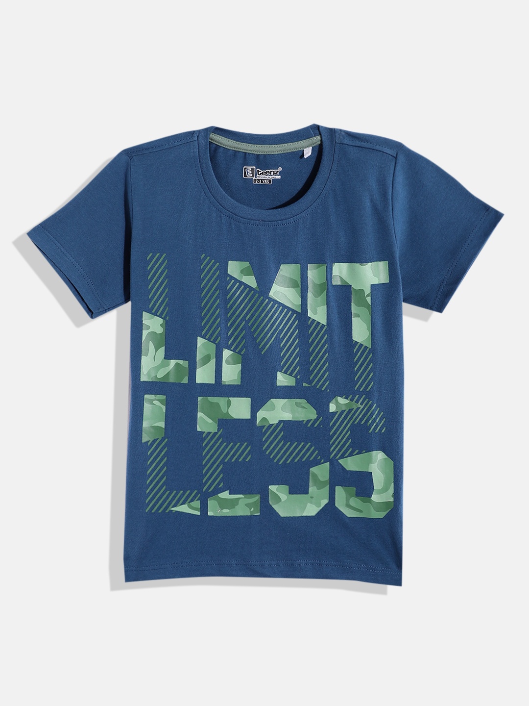 

Eteenz Boys Printed Premium Cotton T-shirt, Navy blue