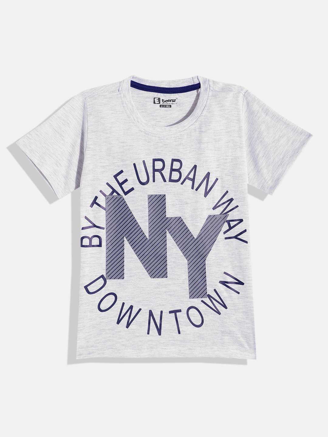 

Eteenz Boys Printed Premium Cotton T-shirt, Grey