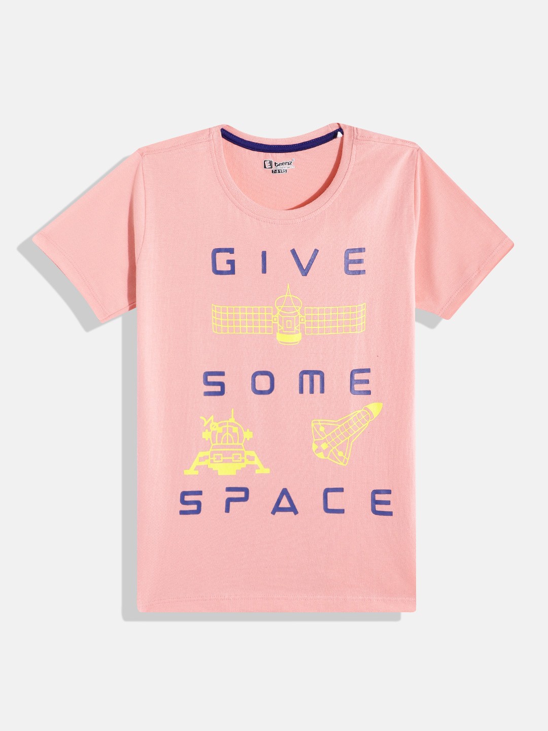 

Eteenz Boys Printed Premium Cotton T-shirt, Peach