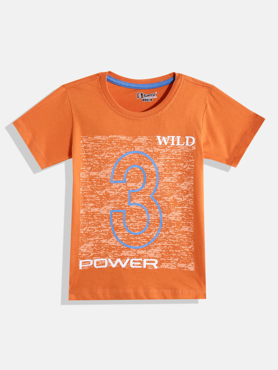 

Eteenz Boys Premium Cotton Typography Printed T-shirt, Orange