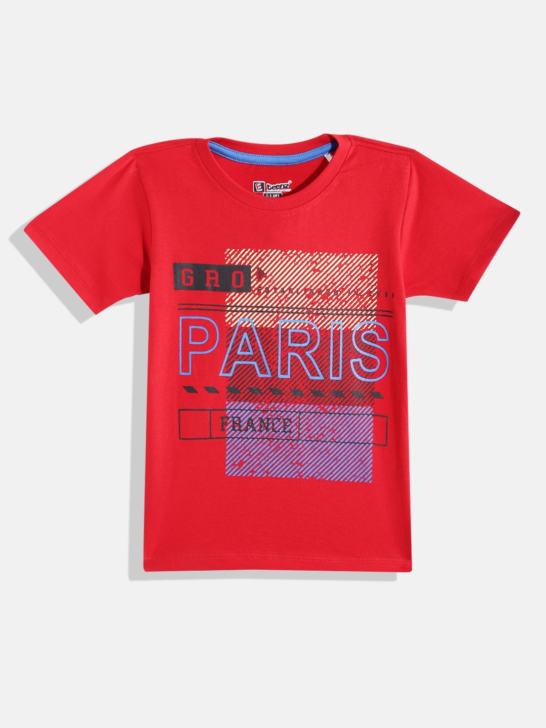 

Eteenz Boys Premium Cotton Printed T-shirt, Red