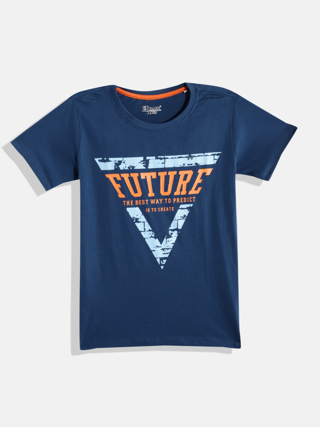 

Eteenz Boys Premium Cotton Typography Printed T-shirt, Navy blue
