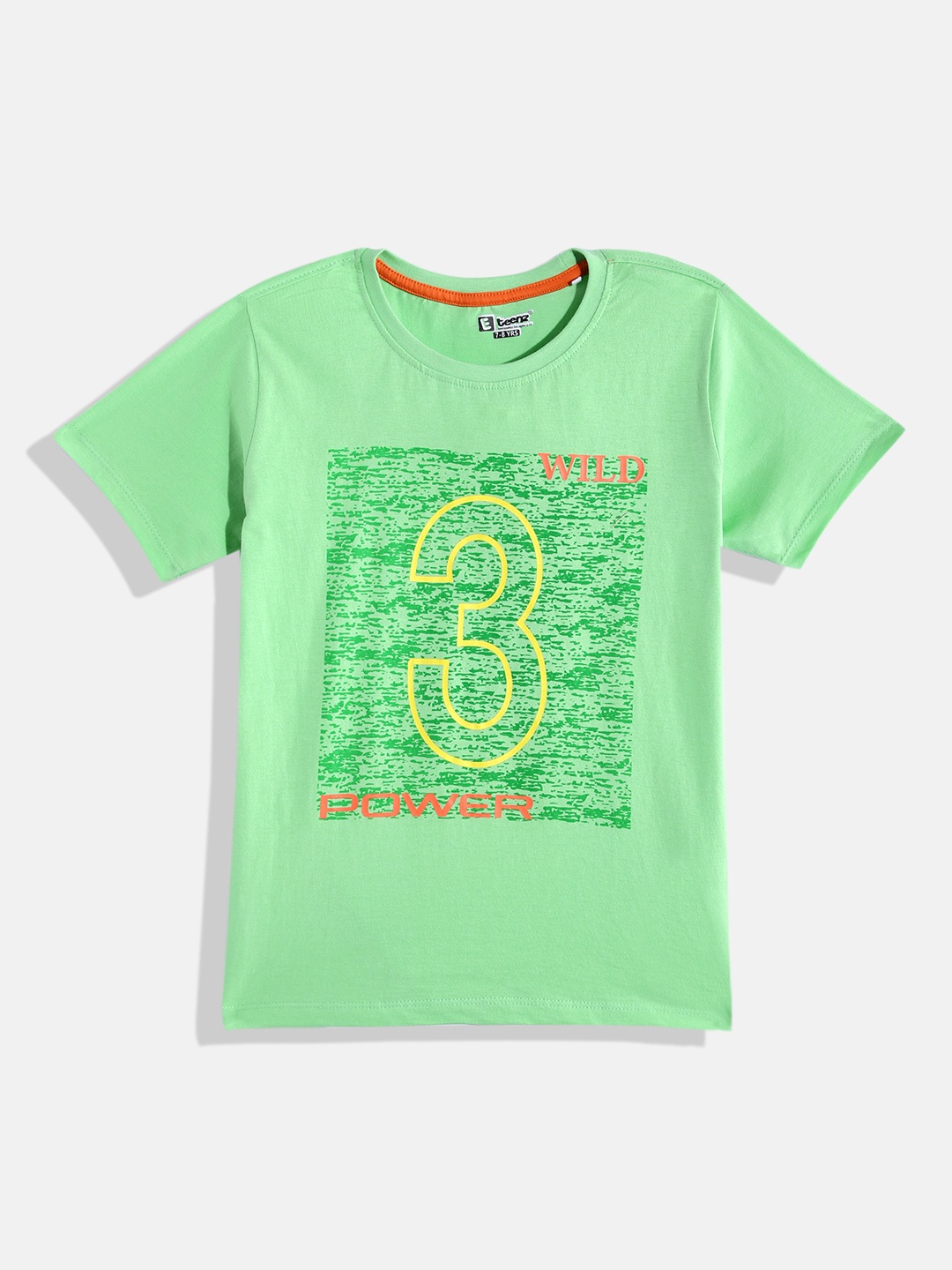 

Eteenz Boys Printed Premium Cotton T-shirt, Green