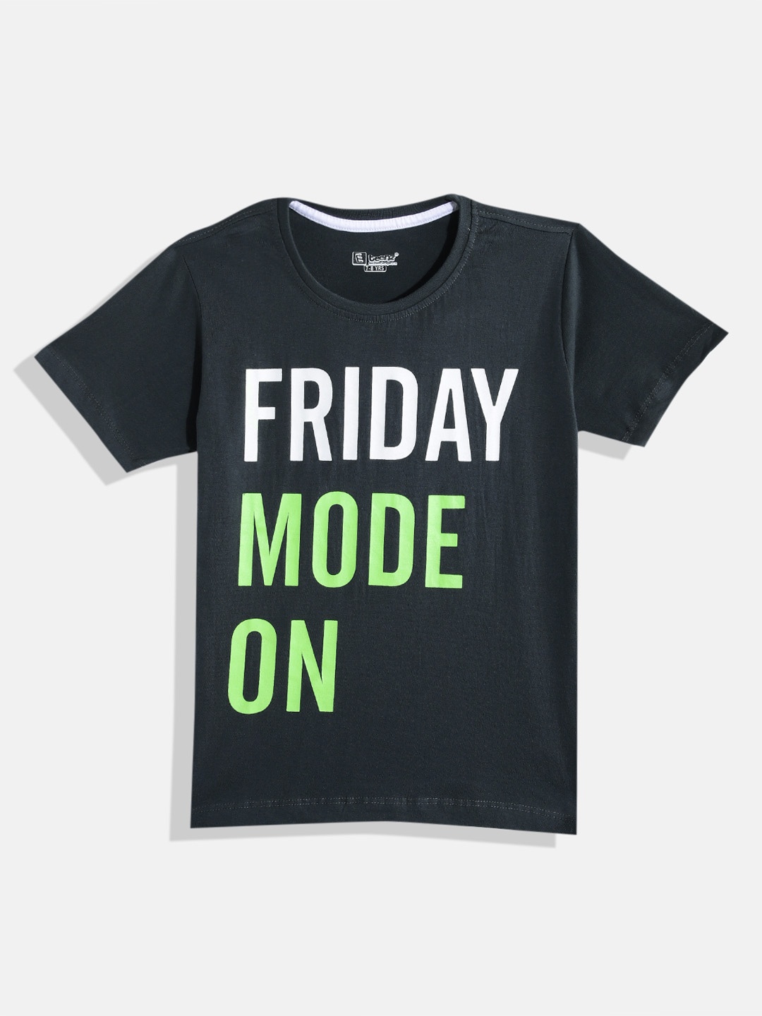 

Eteenz Boys Printed Premium Cotton T-shirt, Navy blue