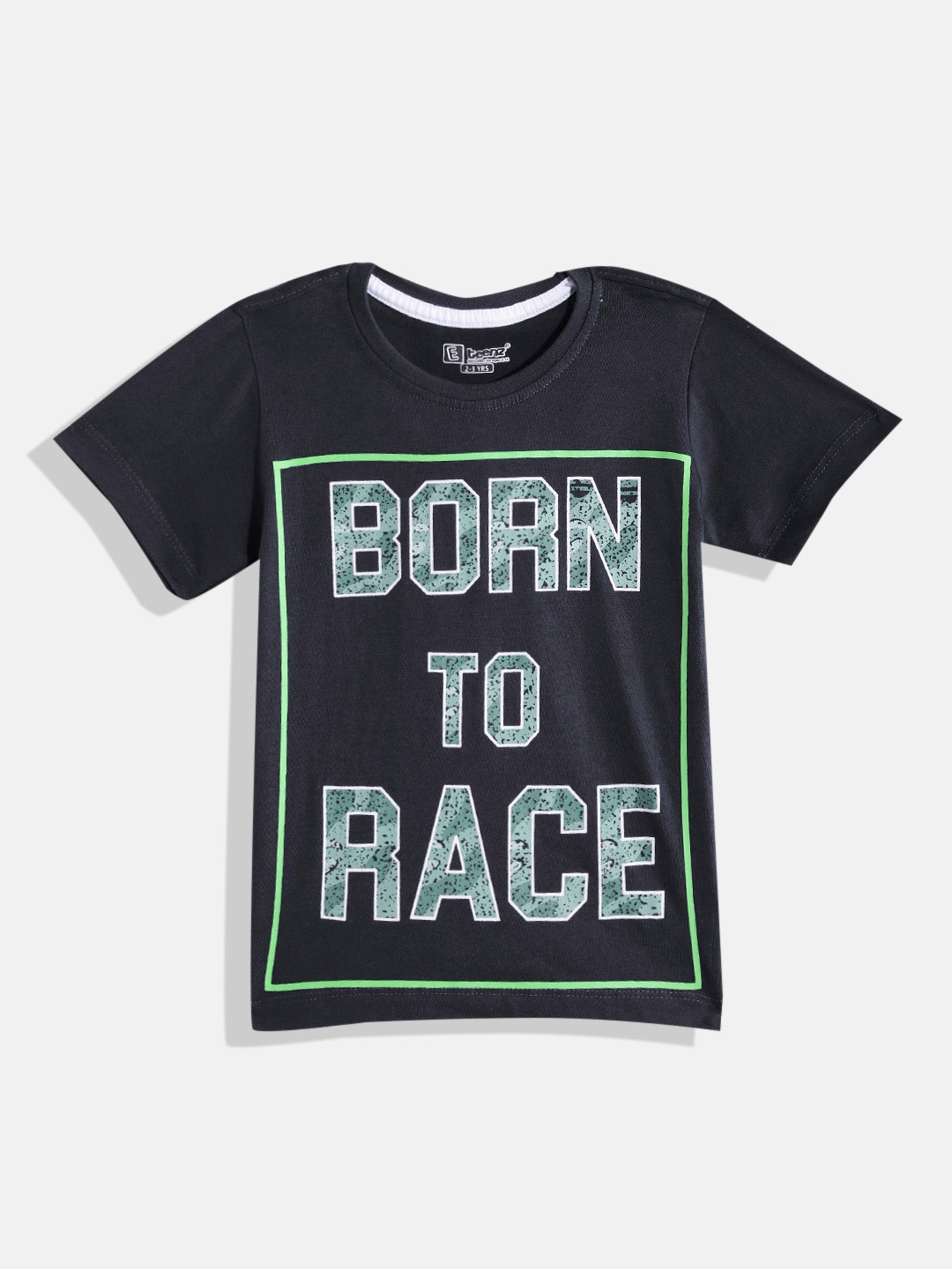 

Eteenz Boys Printed Premium Cotton T-shirt, Navy blue