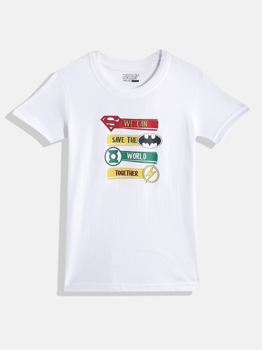 

Eteenz Boys Justice League Printed Premium Cotton T-shirt, White