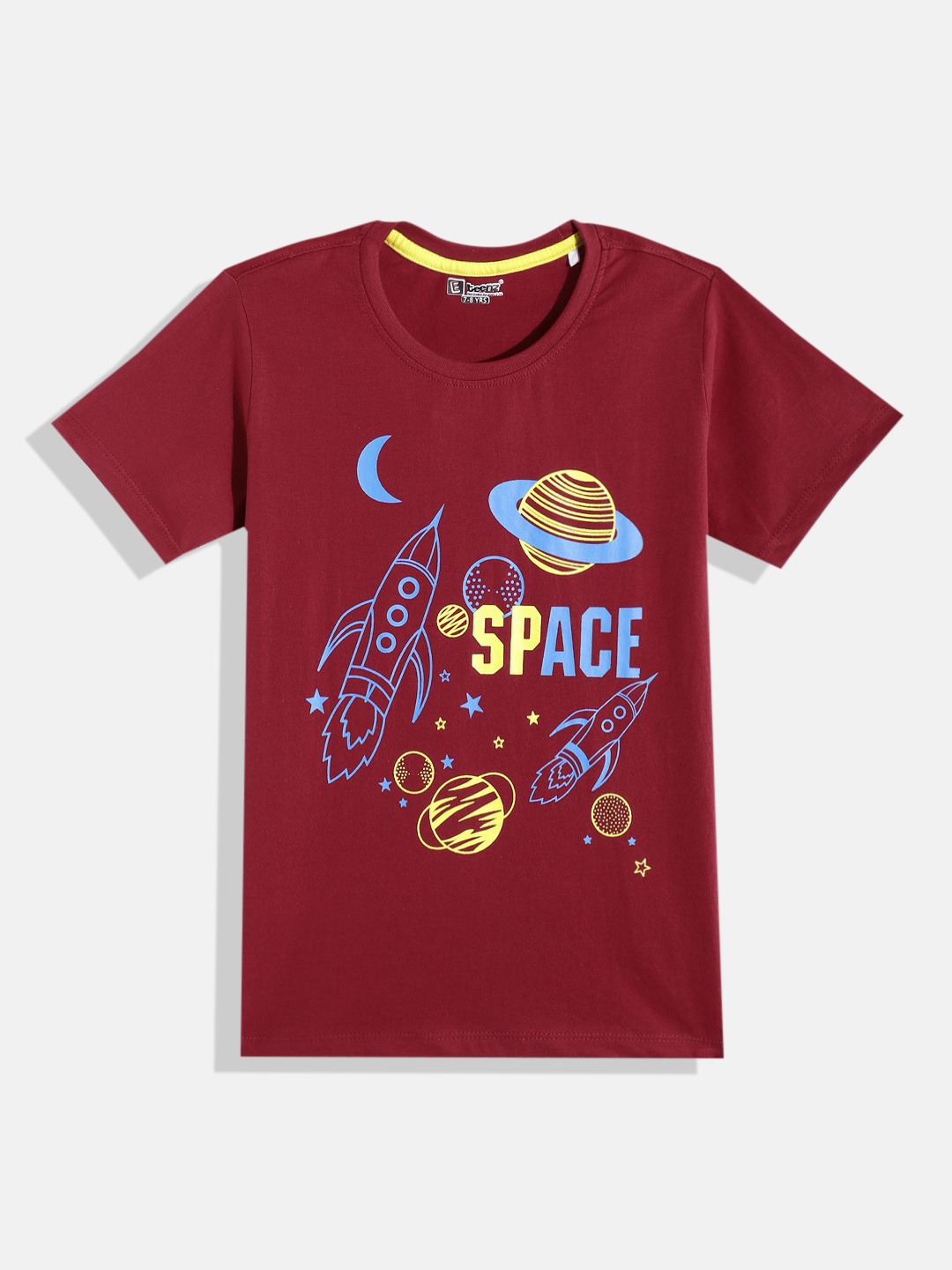 

Eteenz Boys Printed Premium Cotton T-shirt, Maroon