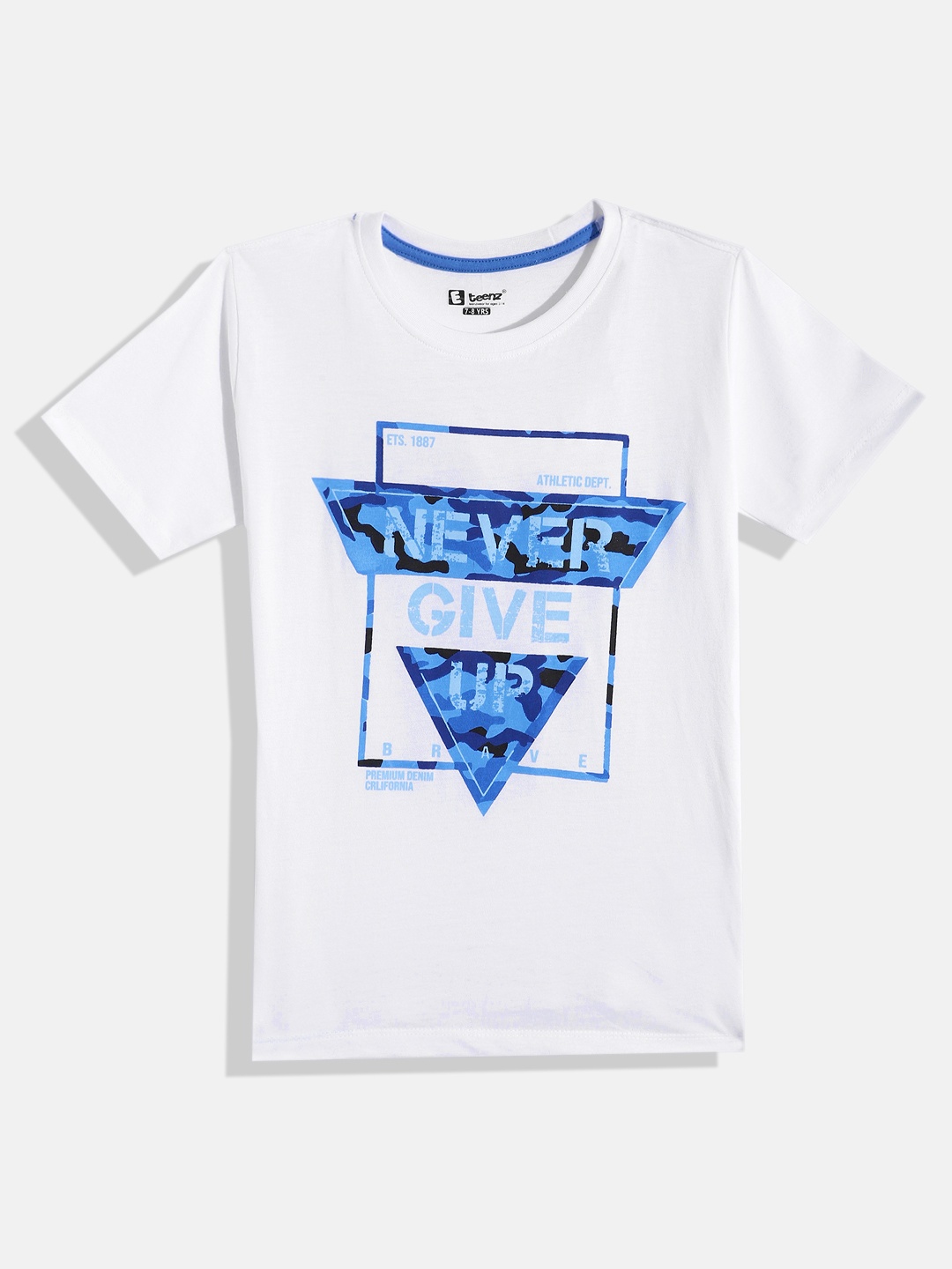 

Eteenz Boys Printed Premium Cotton T-shirt, White