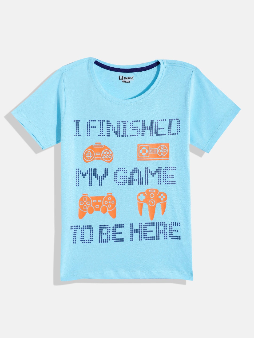

Eteenz Boys Typography Printed Premium Cotton T-shirt, Blue