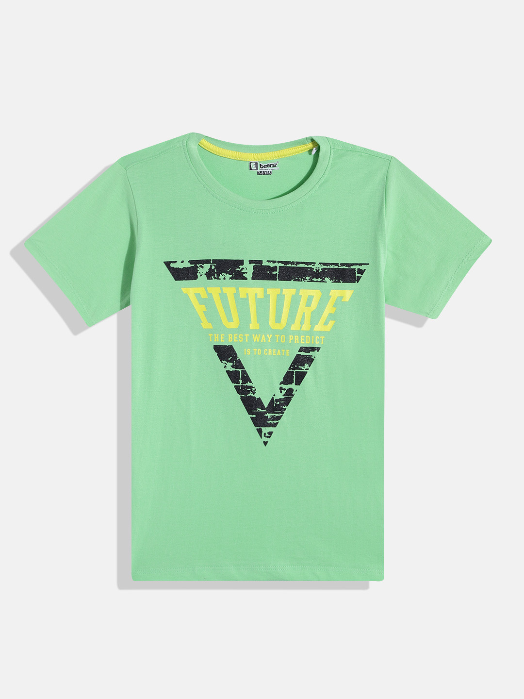 

Eteenz Boys Cotton Typography Printed T-shirt, Green