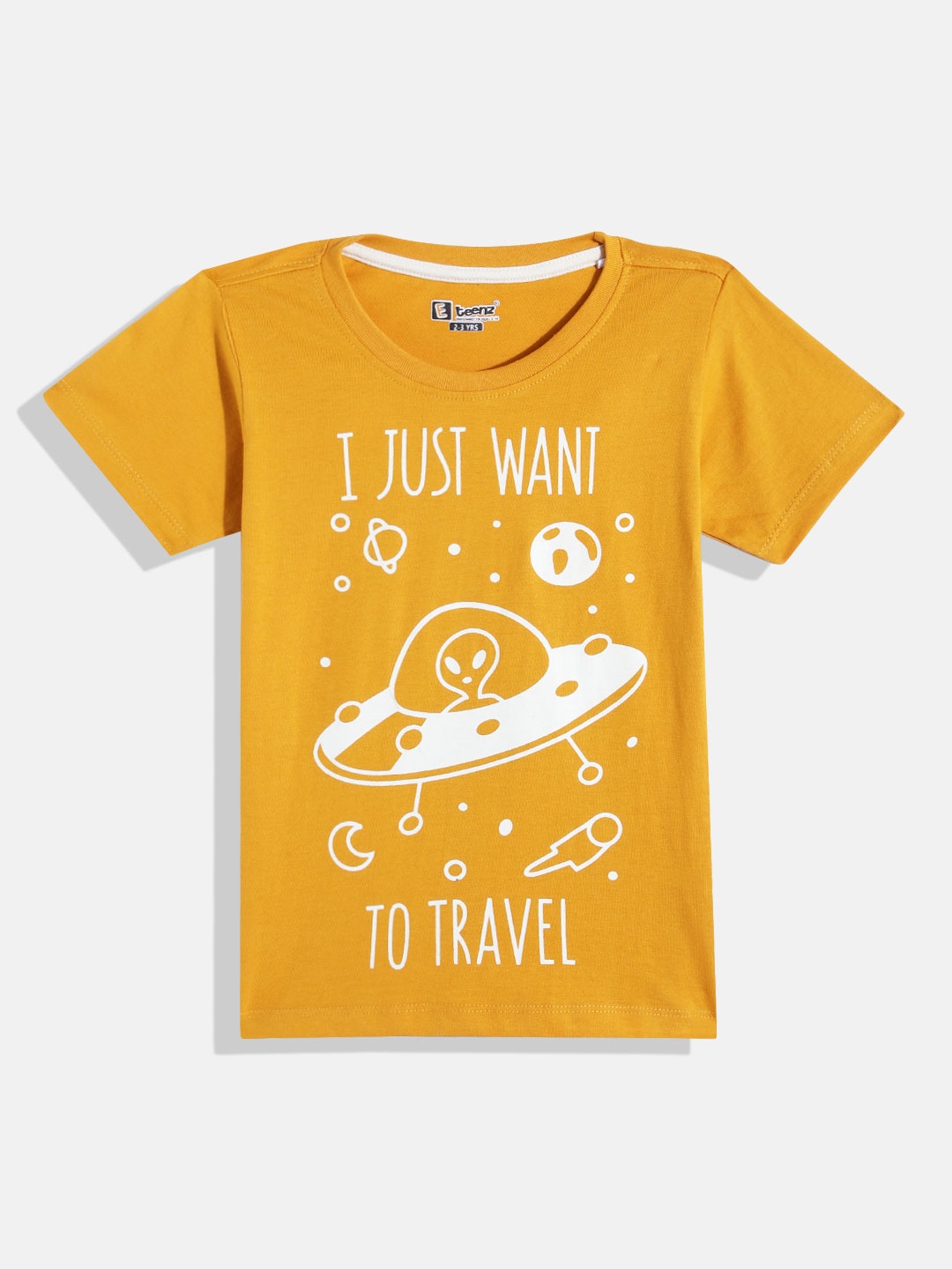 

Eteenz Boys Cotton Conversational Print T-shirt, Mustard