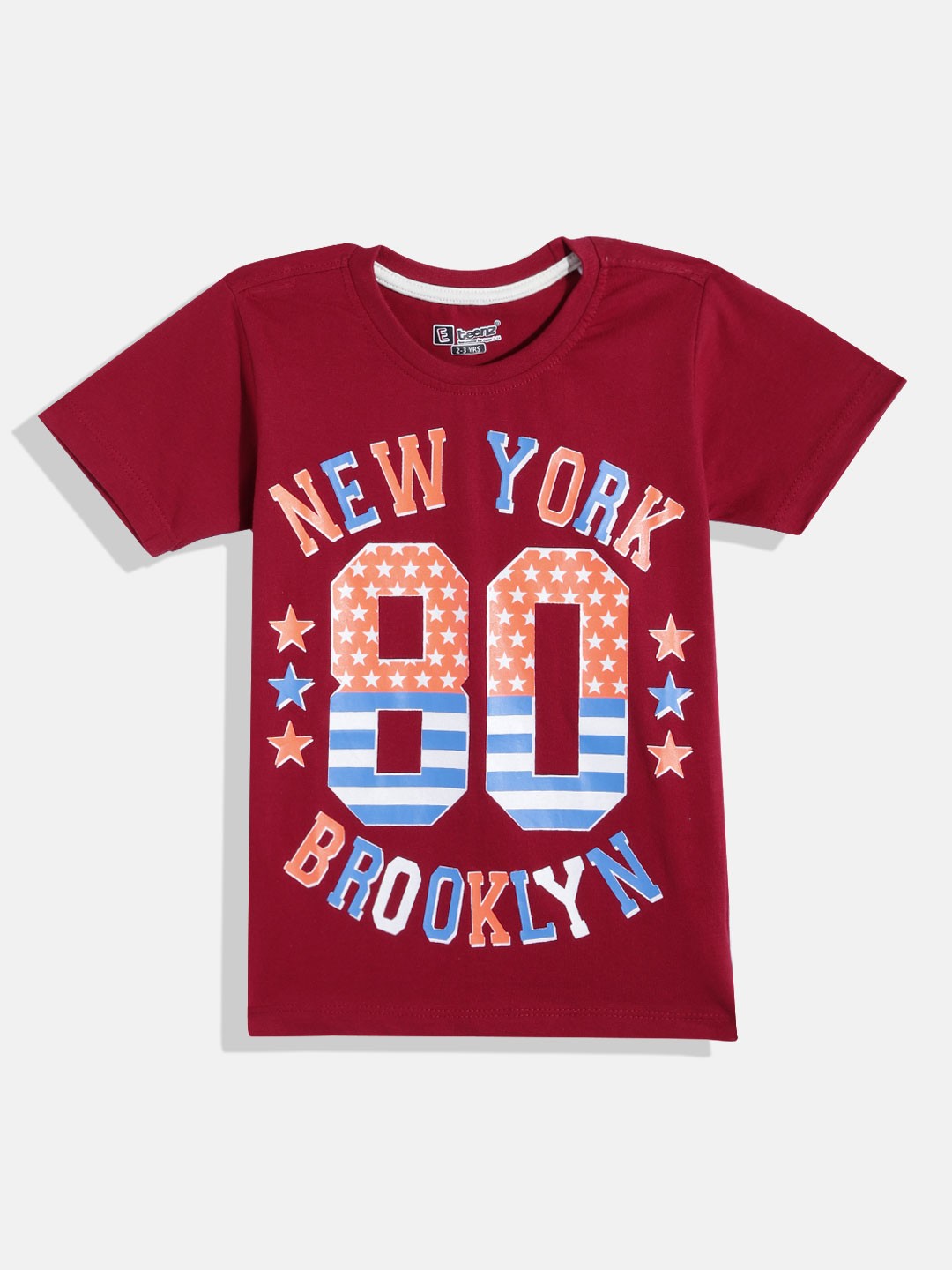 

Eteenz Boys Cotton Typography Printed T-shirt, Maroon