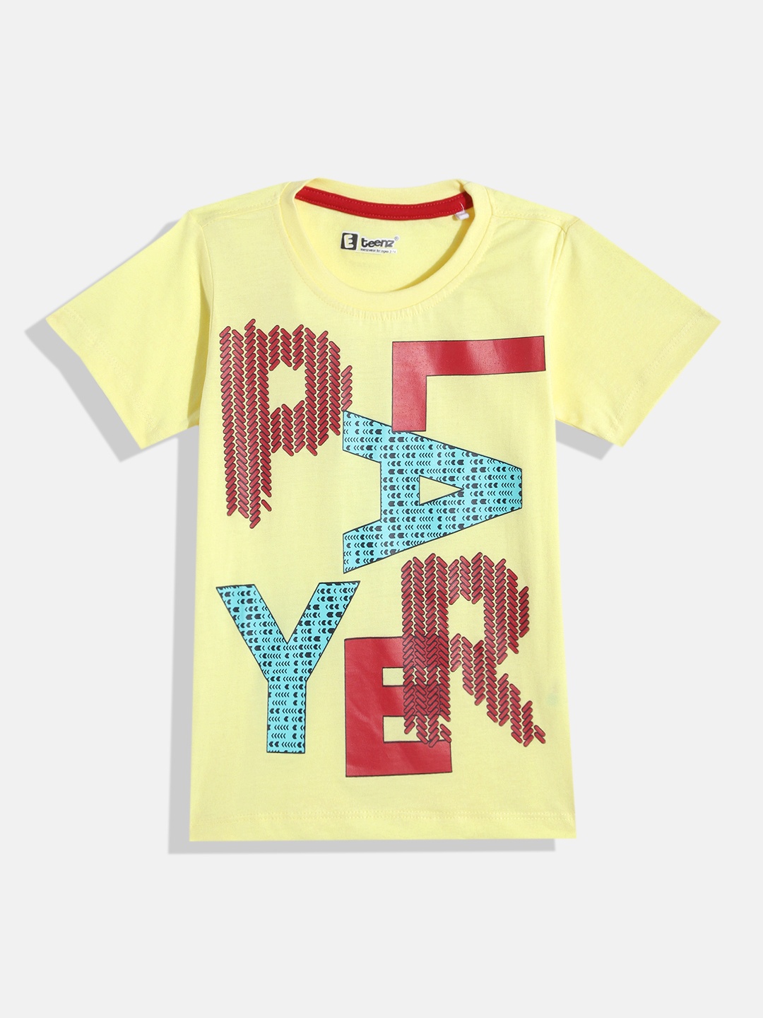 

Eteenz Boys Cotton Typography Printed T-shirt, Yellow
