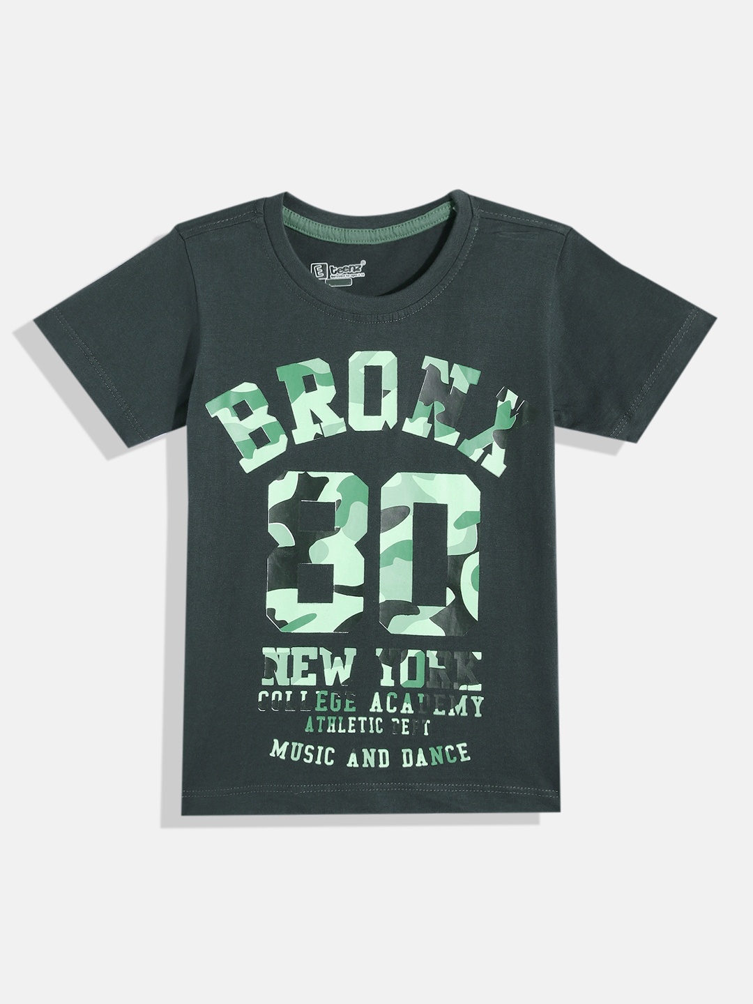 

Eteenz Boys Cotton Typography Printed T-shirt, Charcoal